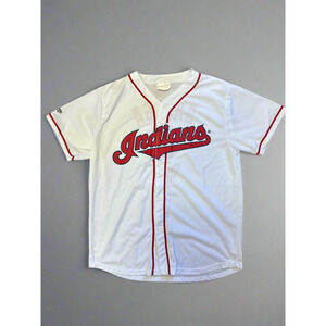 Carlos Baerga #9 Cleveland Indians Jersey  White Mesh Button-Up  M